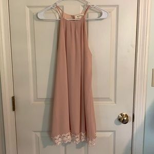 Blush pink shift dress